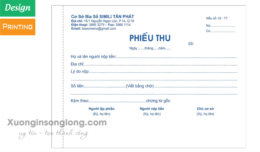 IN PHIẾU THU PHIẾU CHI TẤN PHÁT