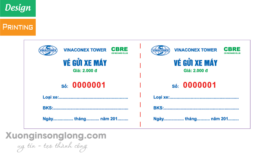 IN VÉ GỬI XE CÔNG TY XÂY DỰNG VINACONEX